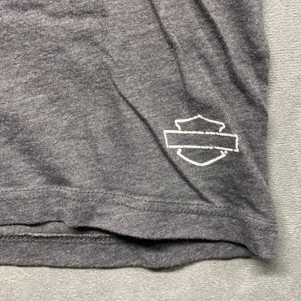 Harley Davidson Womens Gray V Neck T Shirt Freedom Isnt Quiet Graphic Tee Medium - Picture 3 of 11